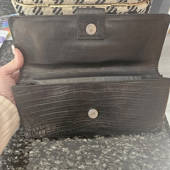 Titti Dell’Acqua X Maxima Black Alligator Leather Clutch Vintage 1990s - Picture 6 of 8